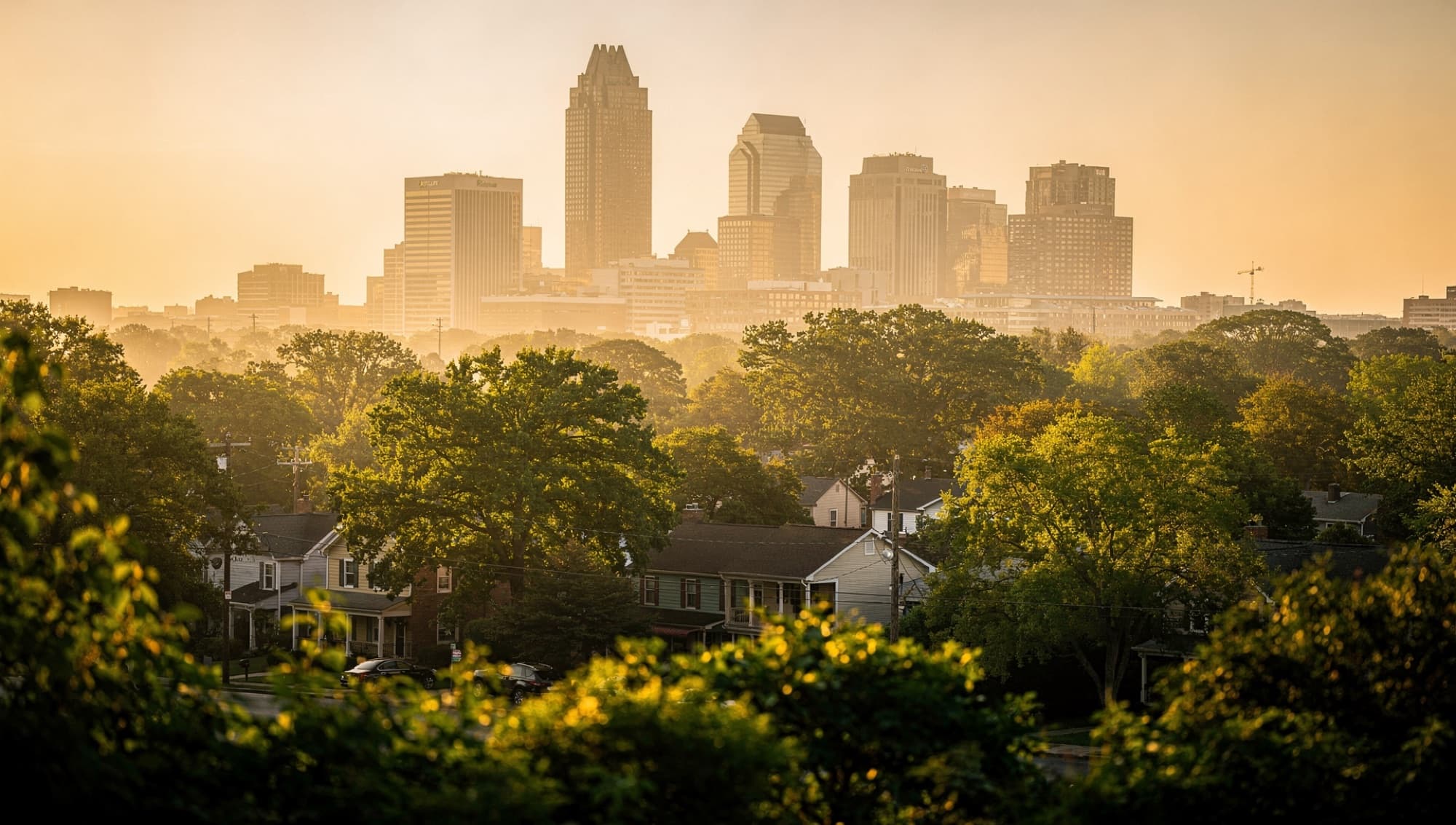 Atlanta skyline at golden hour.